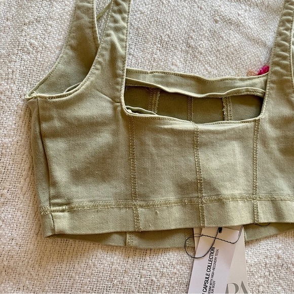 NET ZARA HIGH STRETCH DENIM TOP - Picture 14 of 14